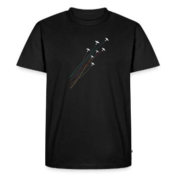 Pilote coloré Flying Spitfire Airplanes - T-shirt Premium bio Homme - noir - Devant - Nico (187cm)