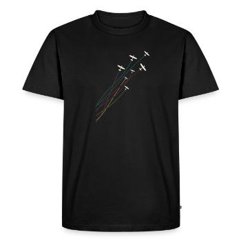 Pilote d’avion d’avion d’époque - T-shirt Premium bio Homme - noir - Devant - Nico (187cm)