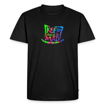 Gardez Wonderland Mad Hat & Cheshire Cat Grin - T-shirt Premium bio Homme - noir - Devant - Nico (187cm)