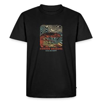 Dragon de Komodo - T-shirt Premium bio Homme - noir - Devant - Nico (187cm)