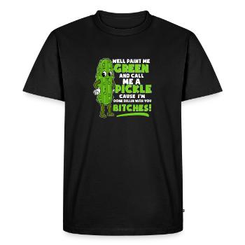 Funny Call Me Cucumber Gherkin Gürkchen joke - Men's Premium Organic T-Shirt - black - Front - Nico (187cm)
