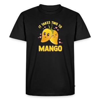 Ça prend deux à la mangue Fruit drôle Drôle Tango Pun - T-shirt Premium bio Homme - noir - Devant - Nico (187cm)