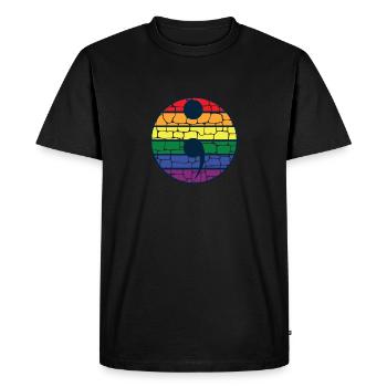 Cadeau de genre LGBT Rainbow Semicolon Gaypride - T-shirt Premium bio Homme - noir - Devant - Nico (187cm)