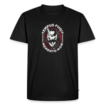 Tempus Fugit Memento Morie Carpe Diem - Men's Premium Organic T-Shirt - black - Front - Nico (187cm)