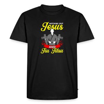 Rien que Jésus et Jiu Jitsu BJJ JiuJitsu - T-shirt Premium bio Homme - noir - Devant - Nico (187cm)
