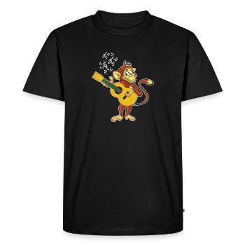 Cadeau de joueur de guitare de singe chimpanzé drôle de musique - T-shirt Premium bio Homme - noir - Devant - Nico (187cm)