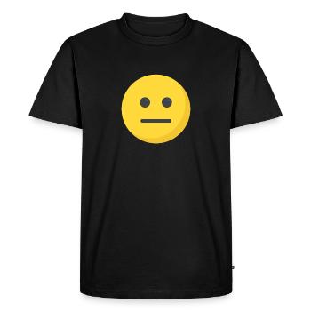 Emoticon drôle avec un visage neutre - T-shirt Premium bio Homme - noir - Devant - Nico (187cm)