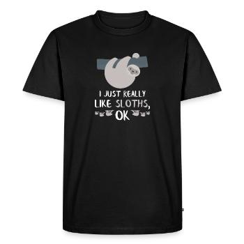 Funny Sloth Gift Funny Girl Who Loves Sloths - Men's Premium Organic T-Shirt - black - Front - Nico (187cm)