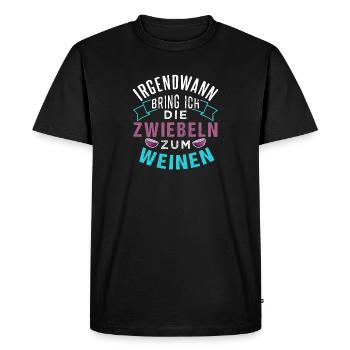 À un moment donné, je fais pleurer les oignons - T-shirt Premium bio Homme - noir - Devant - Nico (187cm)