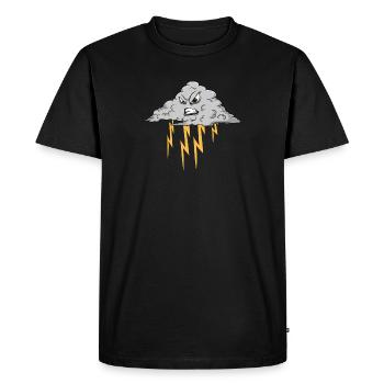 Angry Cloud Causing Lightning Thunderstorm Weather - Men's Premium Organic T-Shirt - black - Front - Nico (187cm)