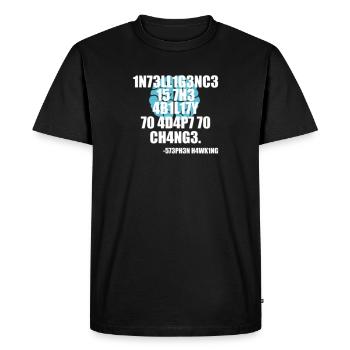 Intelligence Stephen Hawking Citation Motivation - T-shirt Premium bio Homme - noir - Devant - Nico (187cm)
