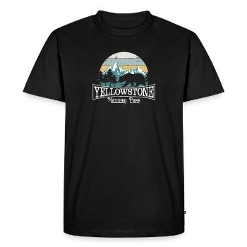 Simple Retro Yellowstone National Park Gift - Men's Premium Organic T-Shirt - black - Front - Nico (187cm)