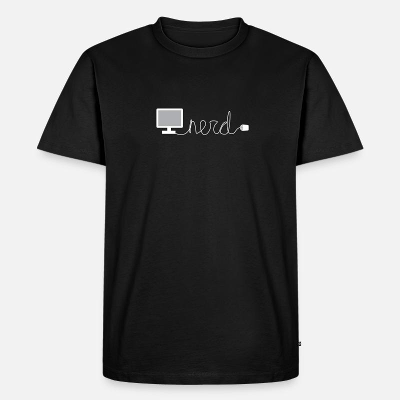 Nerd - Männer Premium Bio T-Shirt - Schwarz