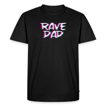 Techno Rave Dad Trippy Glitch Music Hardstyle Tekk - Men's Premium Organic T-Shirt - black - Front - Nico (187cm)