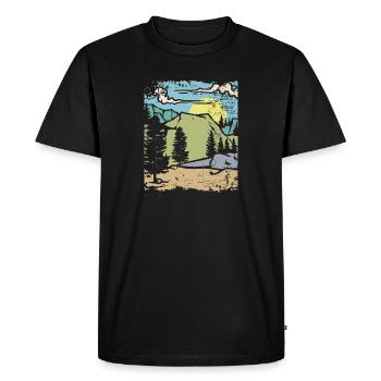 Vintage Muir Woods randonnée design cadeau montagne - T-shirt Premium bio Homme - noir - Devant - Nico (187cm)