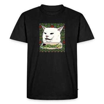 Cats Meme Ugly Christmas Sweater Gift - Men's Premium Organic T-Shirt - black - Front - Nico (187cm)