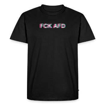 FCK AFD NZS Against Racism and Hate Glitch Trippy - Men's Premium Organic T-Shirt - black - Front - Nico (187cm)