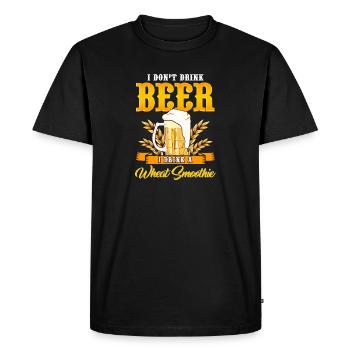 Je ne bois pas de bière Je bois un punk au blé - T-shirt Premium bio Homme - noir - Devant - Nico (187cm)