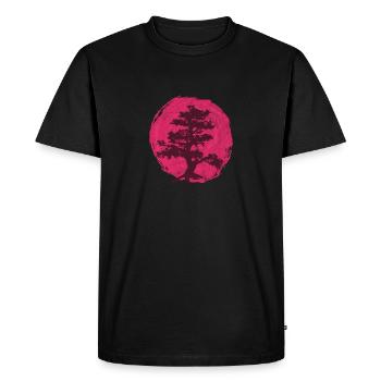 Bonsai Tree Arbre Soleil Levant Japon Cadeau - T-shirt Premium bio Homme - noir - Devant - Nico (187cm)
