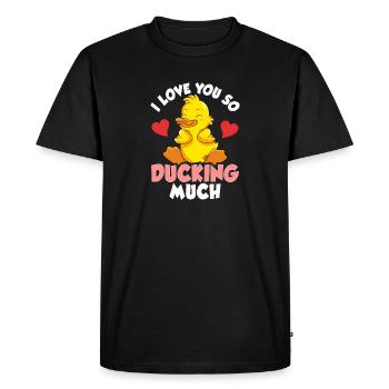 Je t'aime tellement canard beaucoup adorable chou - T-shirt Premium bio Homme - noir - Devant - Nico (187cm)