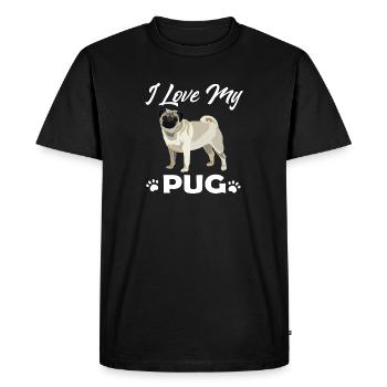 Pug dog pug life I love my pug - Men's Premium Organic T-Shirt - black - Front - Nico (187cm)