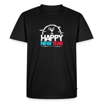 Cheerful Happy New Year Illustration - T-shirt Premium bio Homme - noir - Devant - Nico (187cm)