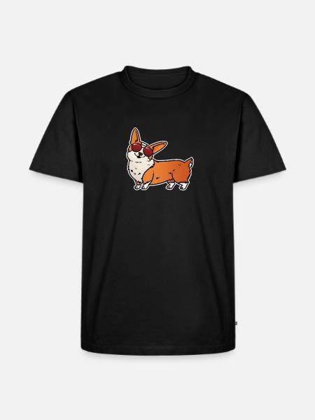 Cooler Corgi - Männer Premium Bio T-Shirt - Schwarz