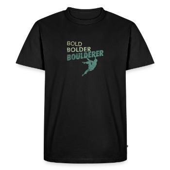 Bold Bolder Boulderer sport d'escalade et de bloc - T-shirt Premium bio Homme - noir - Devant - Nico (187cm)
