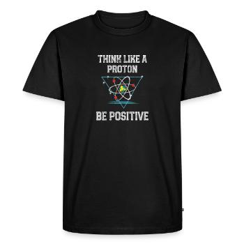Pensez comme un proton Soyez une physique quantique positive - T-shirt Premium bio Homme - noir - Devant - Nico (187cm)