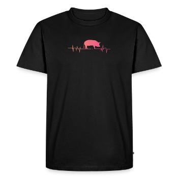 Gift for pig lovers Cute pig - Men's Premium Organic T-Shirt - black - Front - Nico (187cm)