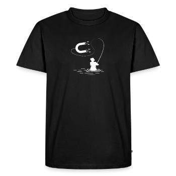 Aimant de pêche pêcheur design pour aimant - T-shirt Premium bio Homme - noir - Devant - Nico (187cm)
