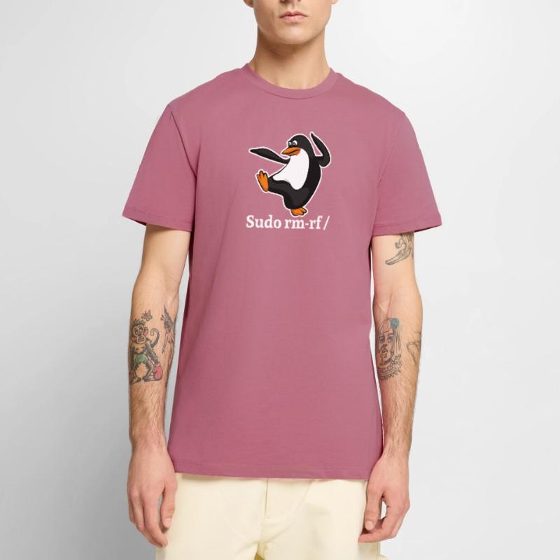 Tux Linux Penguin Sudo Rm Rf | Computer Geek Hack Men's Premium Organic T-Shirt