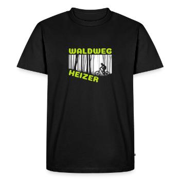 Forest path heater mountain biker and downhill rider - Men's Premium Organic T-Shirt - black - Front - Nico (187cm)