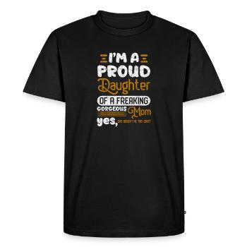 Mère fille - T-shirt Premium bio Homme - noir - Devant - Nico (187cm)