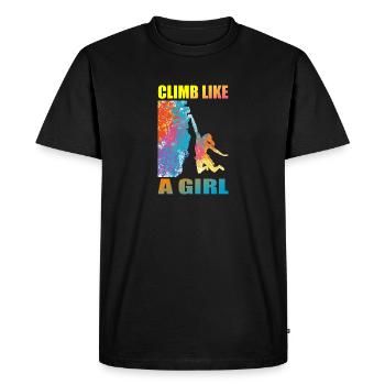 Grimper comme une fille Escalade de filles et grimpeurs - T-shirt Premium bio Homme - noir - Devant - Nico (187cm)