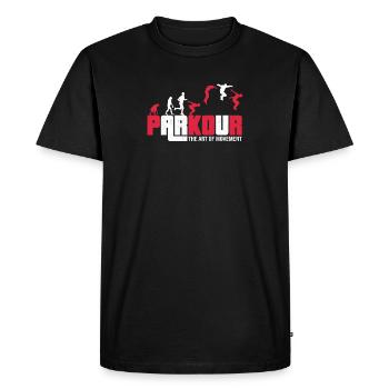Parkour freerunning parkour runner gift - Men's Premium Organic T-Shirt - black - Front - Nico (187cm)