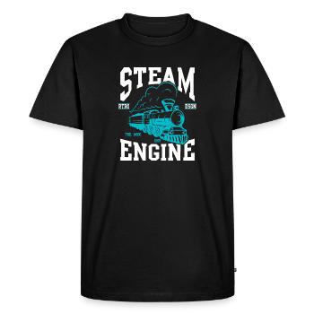 Locomotive - Men's Premium Organic T-Shirt - black - Front - Nico (187cm)