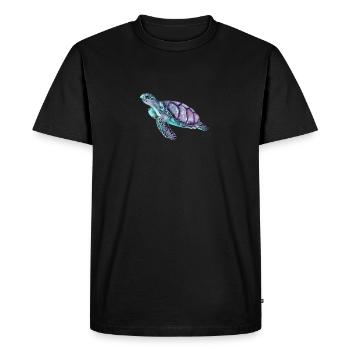 Les tortues ne flirtent pas, elles se baladent. - T-shirt Premium bio Homme - noir - Devant - Nico (187cm)