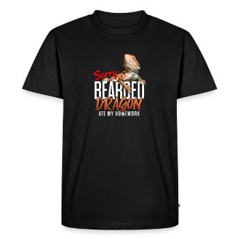 Dragon barbu a mangé mes devoirs - T-shirt Premium bio Homme - noir - Devant - Nico (187cm)
