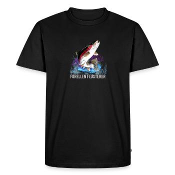 Chuchoteur de truite - T-shirt Premium bio Homme - noir - Devant - Nico (187cm)