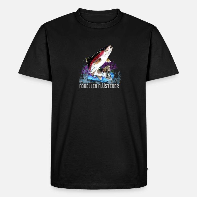 Forellen Flüsterer - Männer Premium Bio T-Shirt - Schwarz