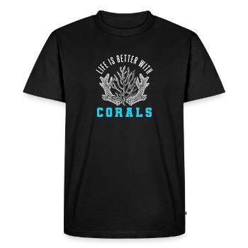 La vie est meilleure avec les coraux - T-shirt Premium bio Homme - noir - Devant - Nico (187cm)