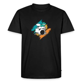 batterie - T-shirt Premium bio Homme - noir - Devant - Nico (187cm)