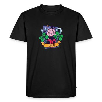 Bonne chance - T-shirt Premium bio Homme - noir - Devant - Nico (187cm)