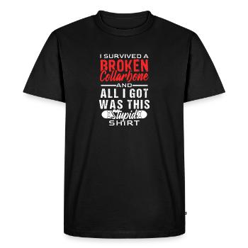 J'ai survécu à une clavicule cassée et tout ce que j'ai - T-shirt Premium bio Homme - noir - Devant - Nico (187cm)