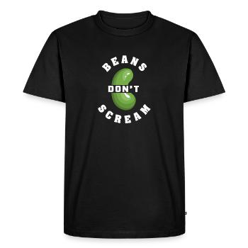Les haricots ne crient pas - T-shirt Premium bio Homme - noir - Devant - Nico (187cm)