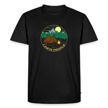 Camping Hiking I Hate People - Men's Premium Organic T-Shirt - black - Front - Nico (187cm)