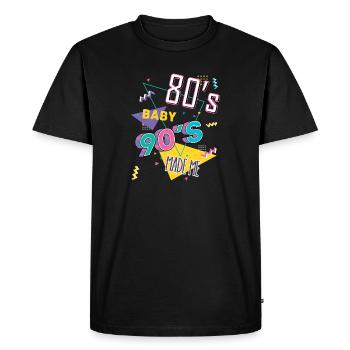 80s Baby 90s Made Me - Men's Premium Organic T-Shirt - black - Front - Nico (187cm)