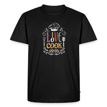 Cooking love and life gift chef - Men's Premium Organic T-Shirt - black - Front - Nico (187cm)