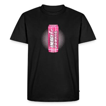 Energy drink Energy drink stimulant junkie - T-shirt Premium bio Homme - noir - Devant - Nico (187cm)
